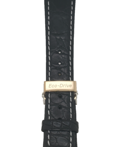 Citizen Eco Drive Genuine Crocodile Black Strap Front