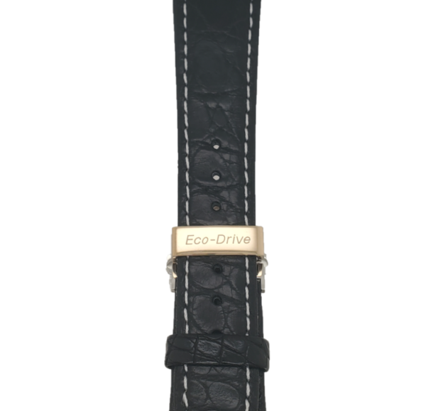 Citizen Eco Drive Genuine Crocodile Black Strap Front